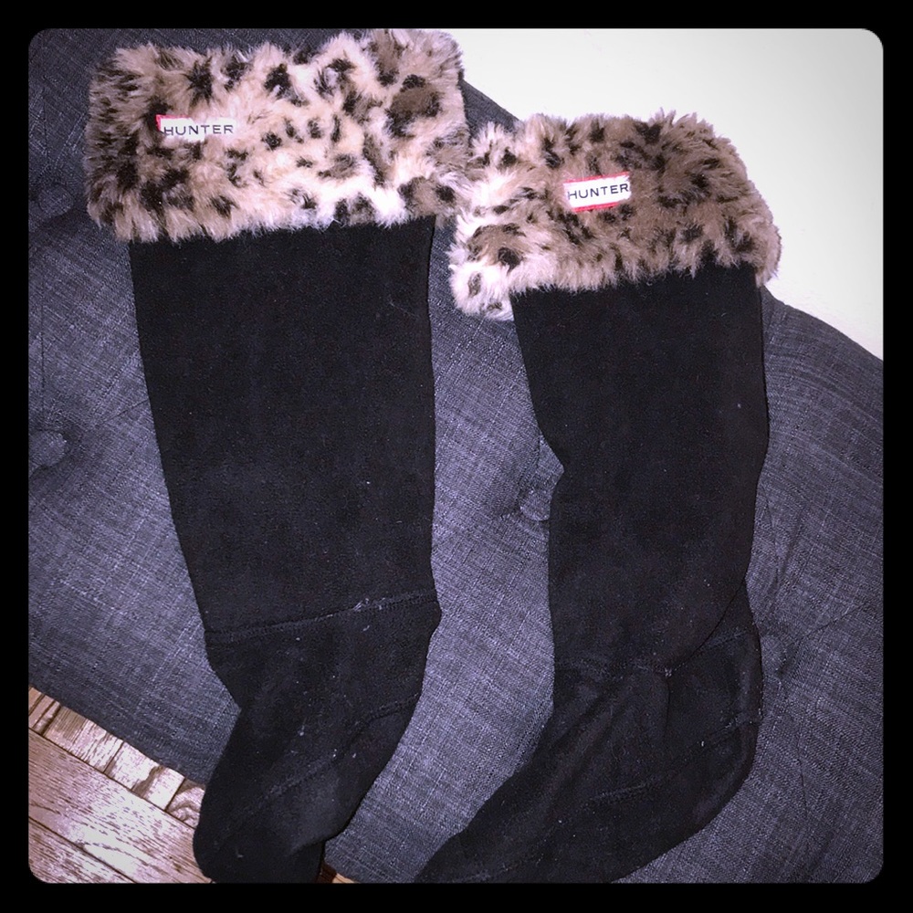 Hunter rain boots tall socks